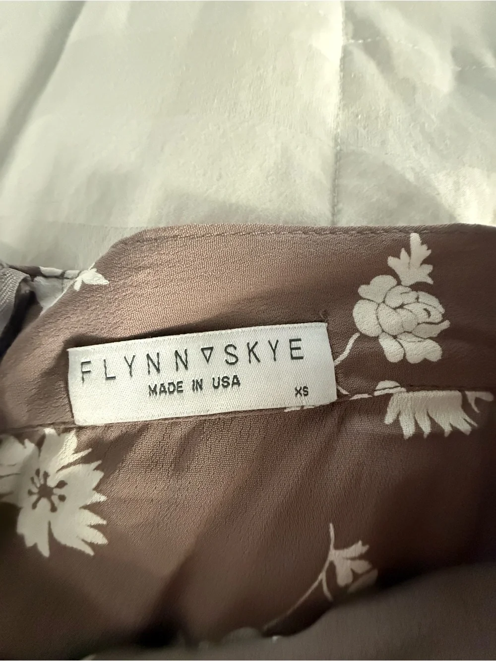 Flynn Skye Taupe Maxi Skirt with White Floral Print - Picture 3 of 3